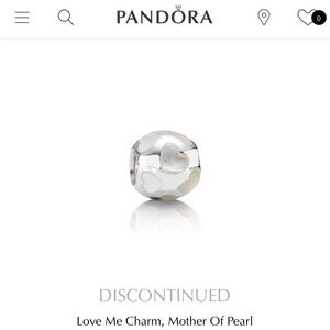 Pandora Retired Love Me Mother of Pearl Charm